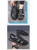 Genuine Leather Men's Summer Sandals - Closed Toe, Non-Slip Outdoor & Driving Shoes with Trendy Cowhide Sole