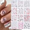 1 Set Valentines Liebesbrief Blume für Nägel Inschriften Nail Art Dekoration Nagel Wasser Aufkleber