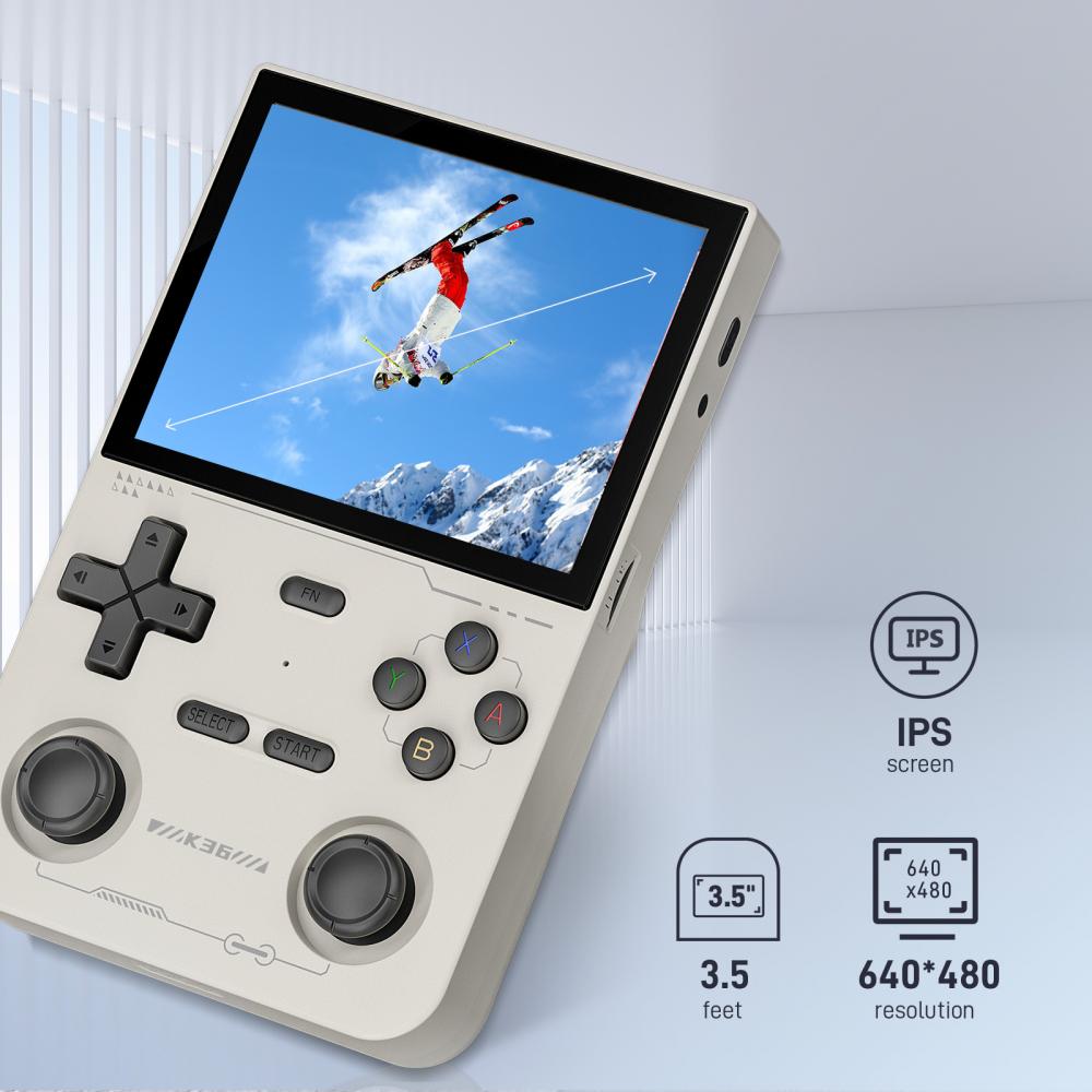 K36 Retro kapesní herní konzole 16000+ her Emuátor pro PS1/PSP/DC/N64/SS 3,5palcový IPS displej Přenosný kapesní video přehrávač 64GB