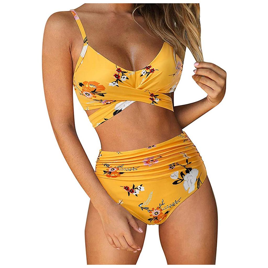 Women's Striped Printing Padded Push Up 2 Piece Bikini Sets Swimsuits Beachweart