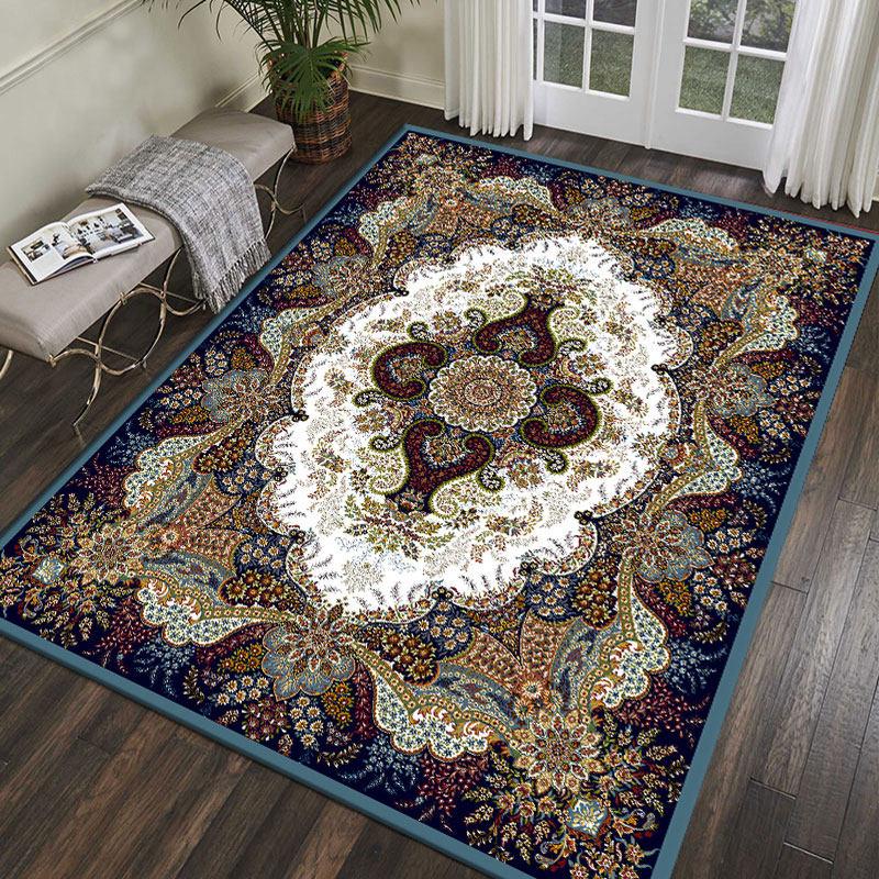 Boho Ethnic Style Large Living Room Carpet Decoration Bedroom Non-slip Washable American Retro Mat Office Area Rug Izable
