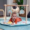 INGENUITY Tapis d'éveil bébé Sun Valley, arche de jeu en bois - 3 jouets amovibles - pliable