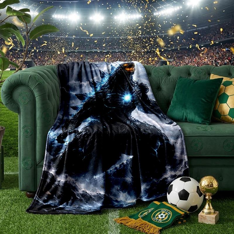 Godzi-lla Destruction Throws Blanket Flannel Blankets Plush for Couch Bed Gifts for Men Women Travel picnic blanket Christmas fan gifts