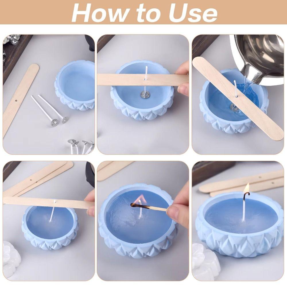 165Pcs Wick Holders Candle Wicks Set Pre Waxed Soy Oil Wax Core Waxed Cotton Wicks Soy Wax