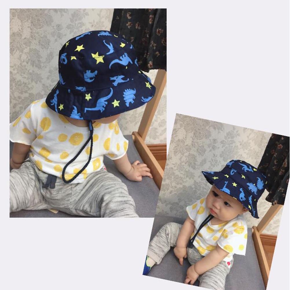Boy Summer Sun Protection Fisherman Hat Dinosaur Pattern Bucket Hat