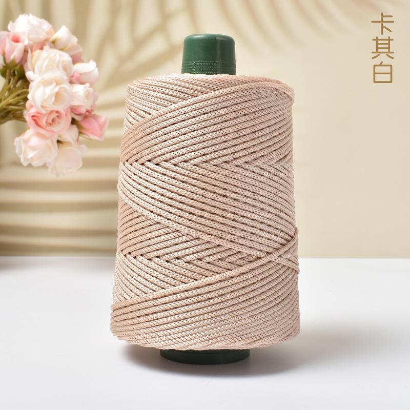 Light-Weight Ice Silk Yarn for Summer DIY Hand-Woven Sun Hat Bag Shoes Cushion Craft Rope Hollow Wool Crocheting Cushion