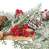 Christmas Teardrop Swag for Front Door Artificial Snow Flocked Swag Wreath with Pine Cones Red Berry for Indoor Outdoor Staircase Wall Decor