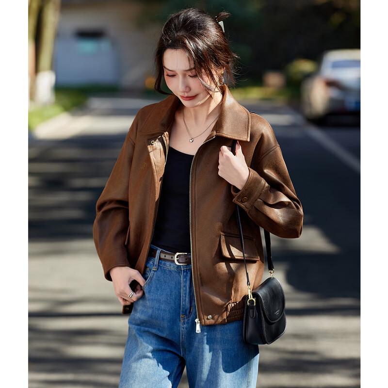 

TERRE BLEUE Женская куртка свободного кроя из искусственной кожи S