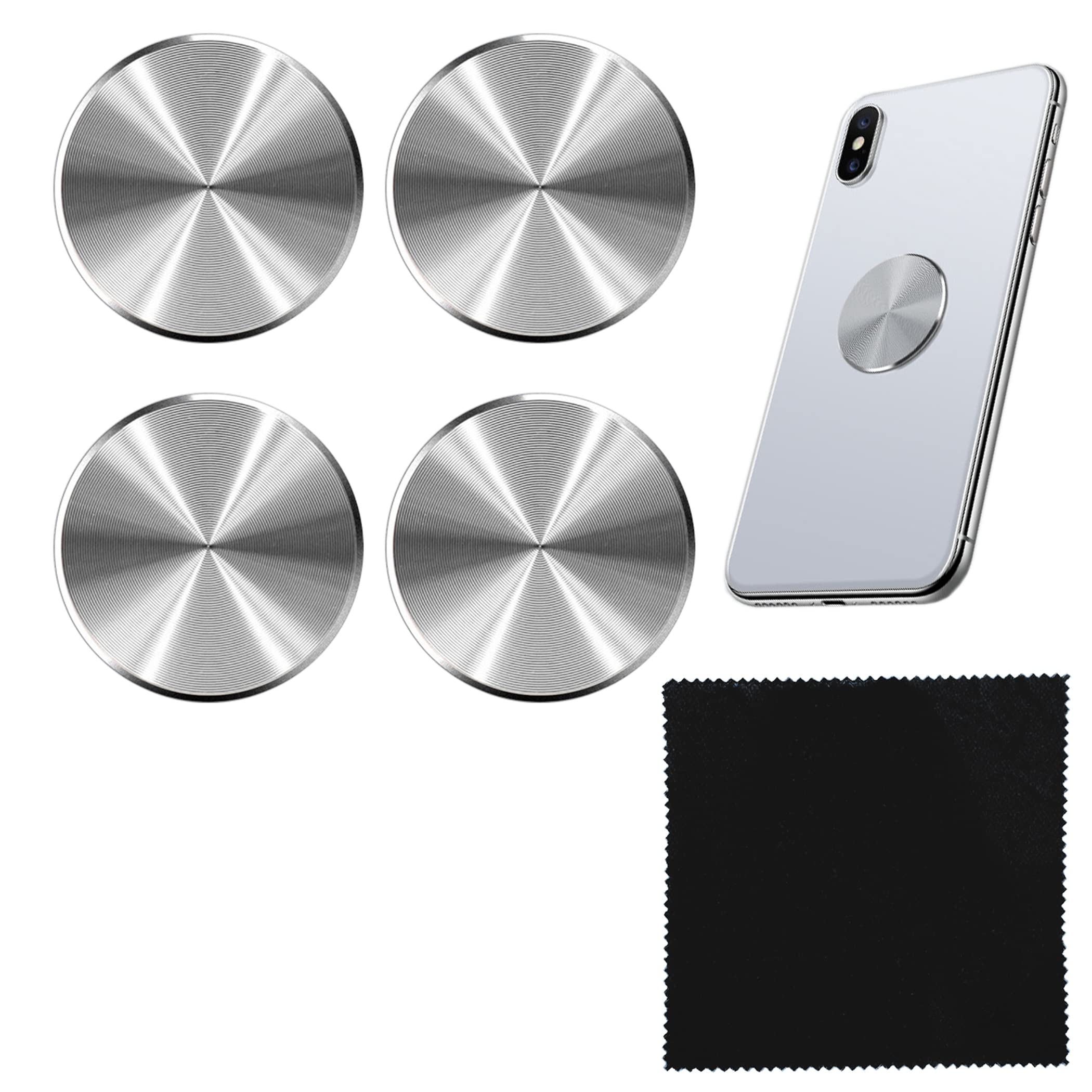 

EdisonBrain Metal Plate Silver Smartphone Fixing Adhesive Wiping Cloth Included серебряный