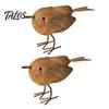 Metal Bird Figurines for Home Decor Rustic Birds Decoration, Outdoor Garden Statue Decorative Ornaments, Iron Statues Living Room Distressed Figurine