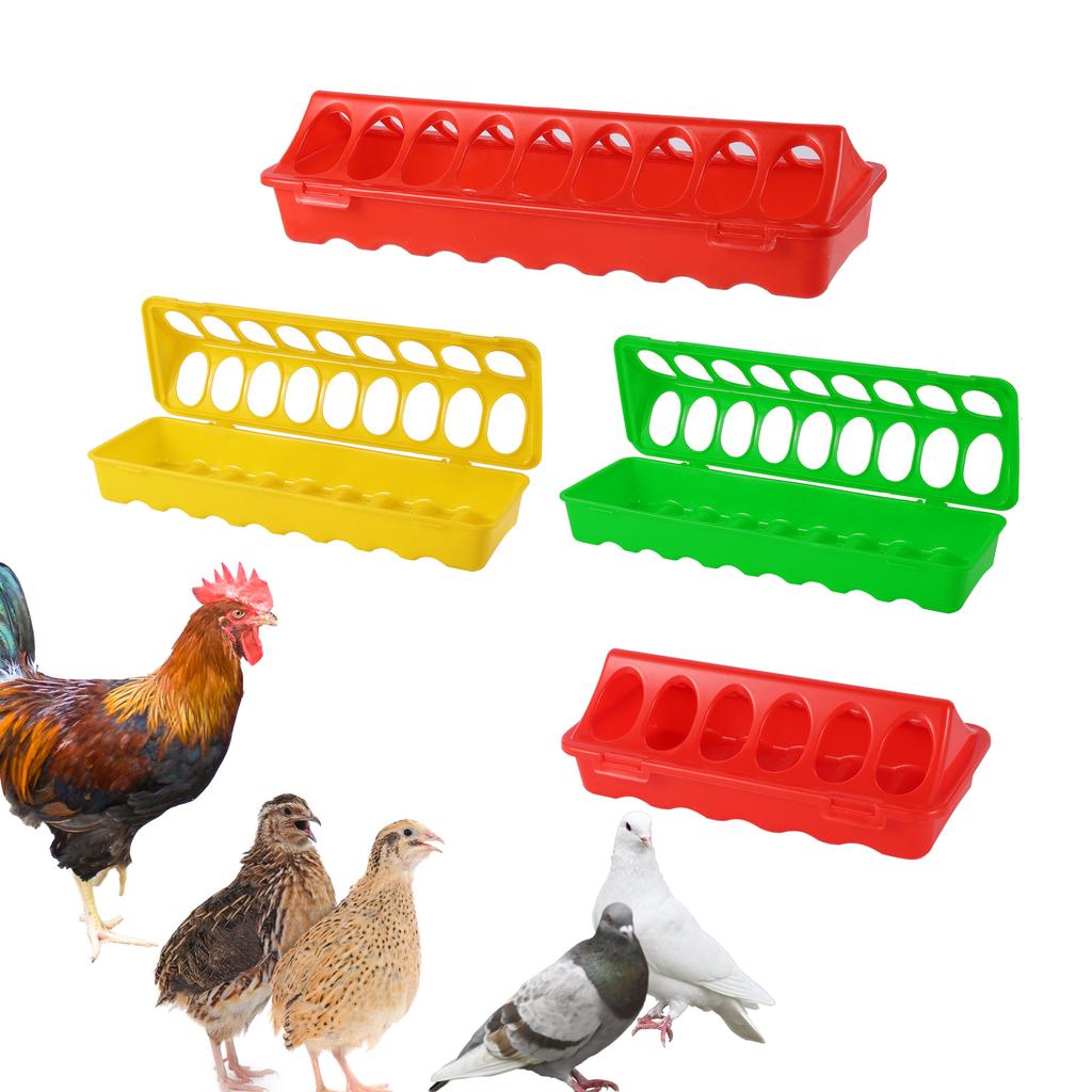 Plastic Flip-Top Poultry Bird Feeder Ground Chicken Bird Feeder Trough Pheasant Feeding Bucket Quality Chick 20/30/40/50cm