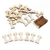 50pcs Wooden Dog Bones Plain Unfinished Wood Craft Ready To Paint or Decorate Best for Tags, Wedding, Family Birthday Decor