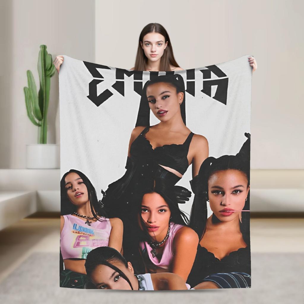 Singer Emilia Mernes MP3 Tour Super Warm Blanket  Aesthetic Living Room Flannel Bedspread Sofa Bed Cover