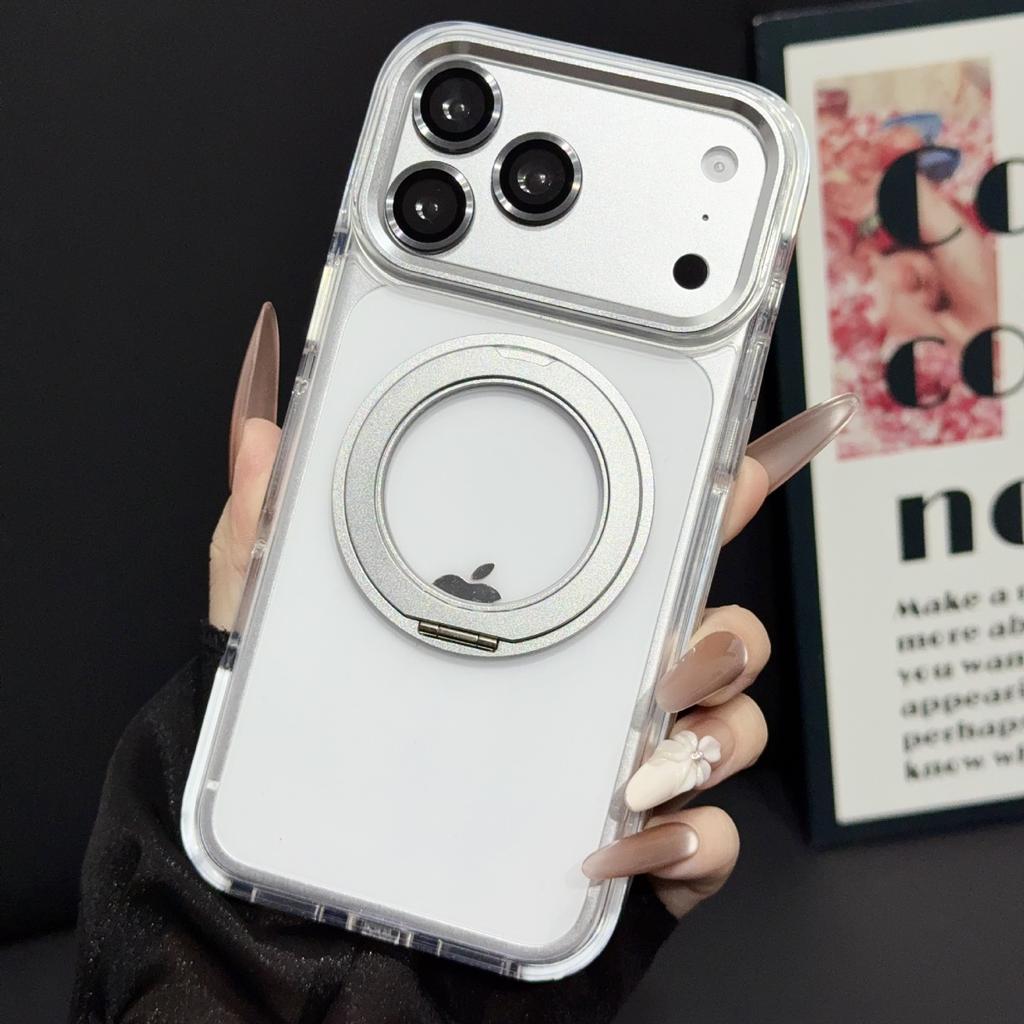 Applicable to iPhone17ProMax color edge magnetic suction bracket mobile phone case Apple 16Pro anti-drop 15 protective case