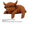 Cute Highland Cow Monitor Statue 3D Printed Farm Cow Screen Topper Figurine Funny Computer Monitor Accessories for Home Office Shelf Decor