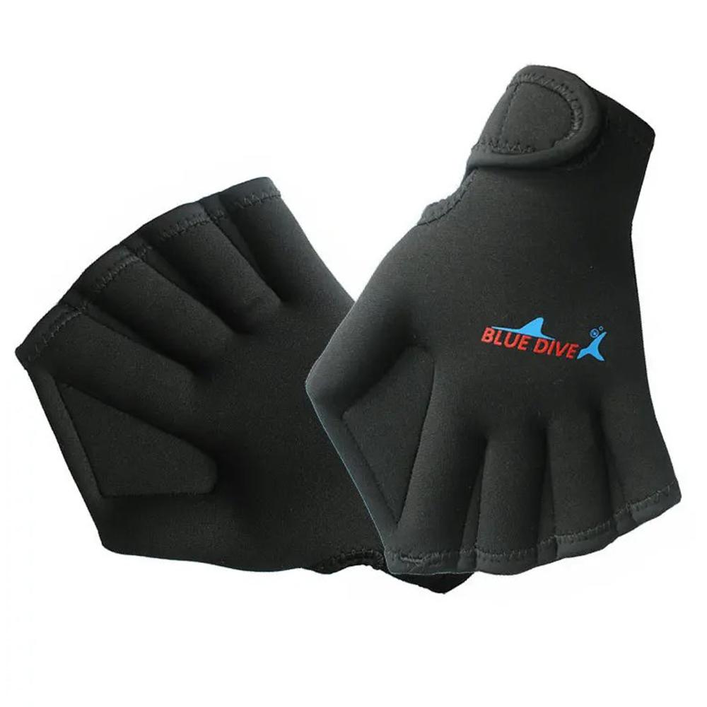 1 Pair Adjustable Neoprene Webbed Swimming Gloves Aquatic Fit SwimPaddles Snorkeling Diving Hand Web Water Gloves Half Finger