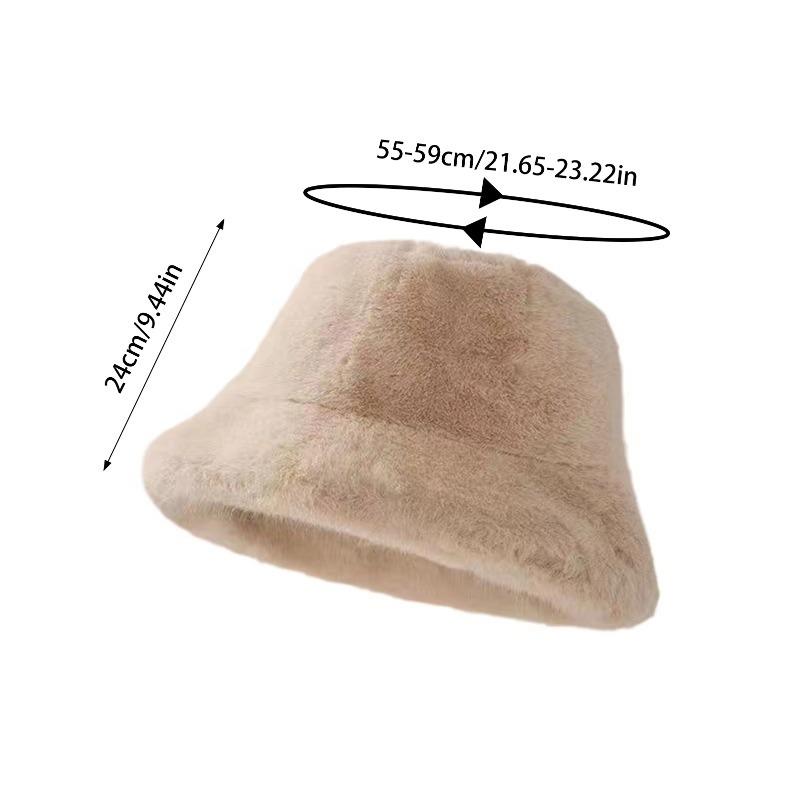 Korean Style Thickened for Keep Warmth Fisherman Hat Women Fashion Solid Color Big Head Circumference Ear Protection Windproof Keep Warmth Bucket Hat
