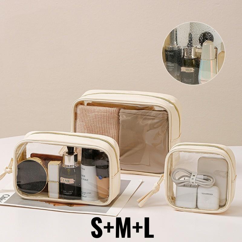 1/3PCS Waterproof Cosmetic Bag Portable Portable Cosmetic Storage Bag Large Capacity PVC Transparent Wash Bag Travel Storage Bag
