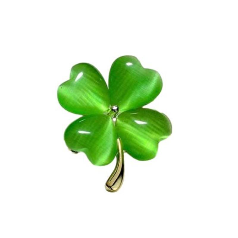 Jetel brož Formální oblečení Límec Dekorace Rostlinná Brož Hladký Realistický tvar listu Antikorozní