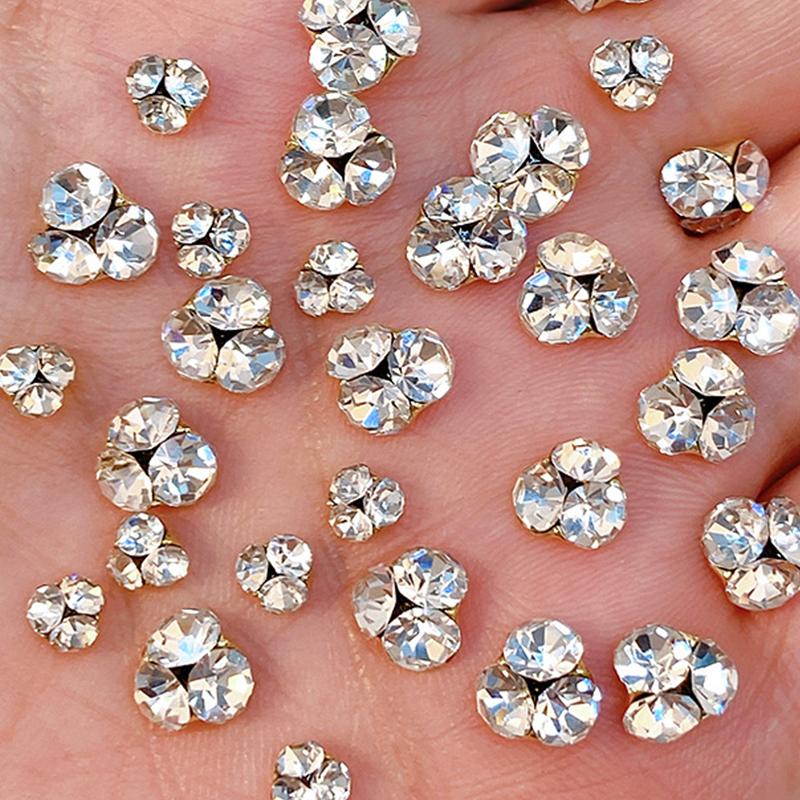 Pilha de unhas Diamante Luz Luxo Filho Claro Flash Unha Diamante Mão Desgaste Unha Unha Trinket