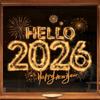 Golden Fireworks Effect Window Sticker Is Suitable for Bedroom, Living Room and Store Static Glass Stickers.