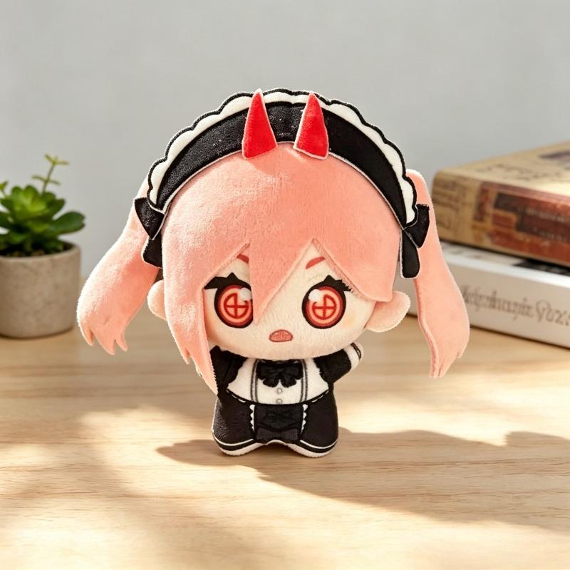 Chainsaw Man Power Maid Plush Doll Chibi Style Mini Cotton Doll with Devil Horns Keychain Pendant Chainsaw Man Anime Fans Collectible Birthday Gift