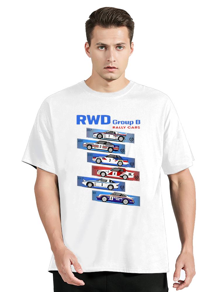 Group B RWD Rally Cars Graphic Funny T-Shirts Fashion Summer Men Cotton T Shirts Black Tops Tees Clothing Oversized
