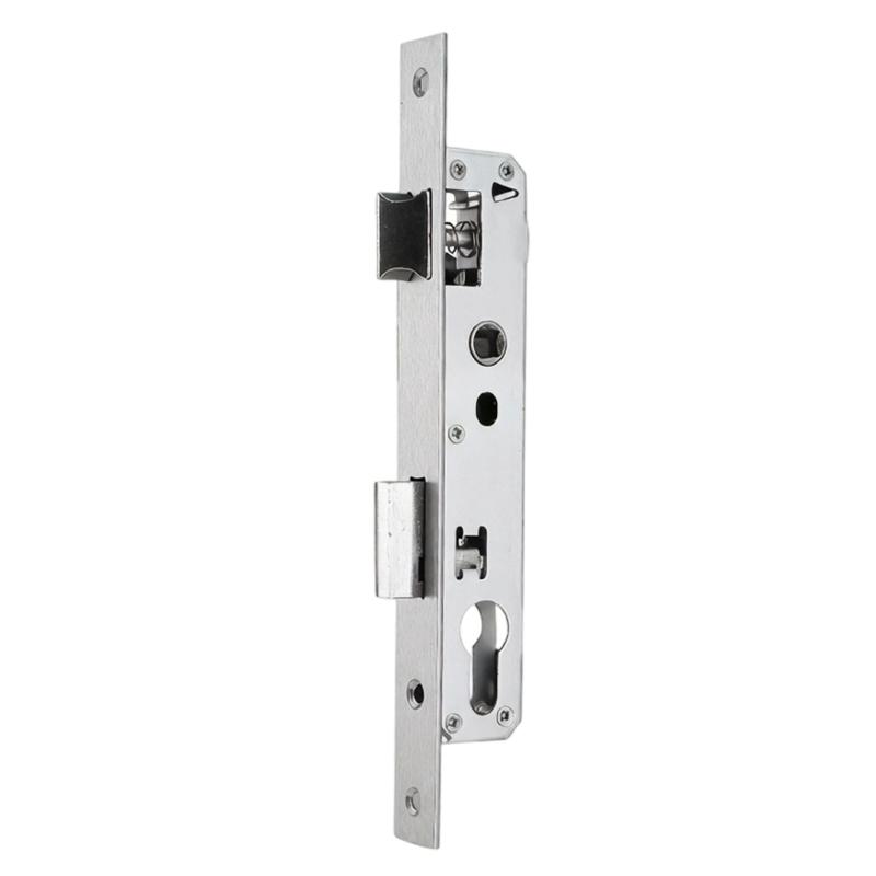 Metal Single Point Mortise Lock Body with Narrow Panel Front Plate for Residential Gate Door Repair and Aluminum Door Use