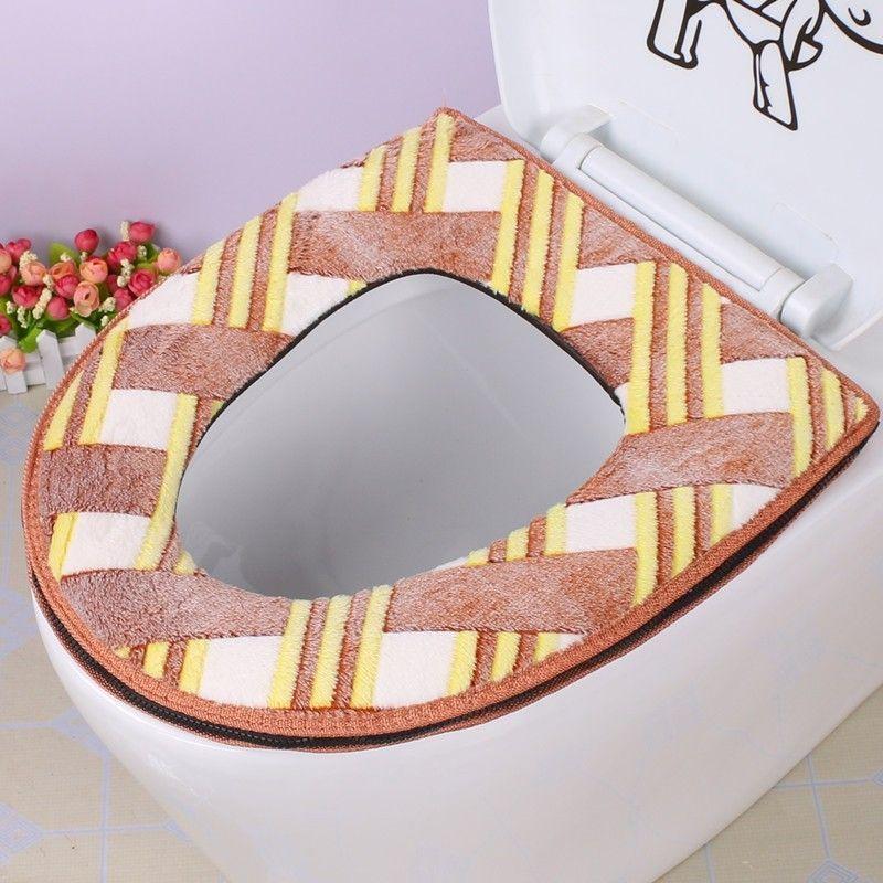 

Подушка для сиденья унитаза U-образной формы, плюшевое сиденье для унитаза с удобной молнией и клейкой пряжкой Yellow Coffee