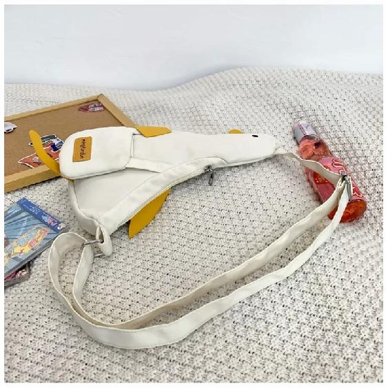 Women Cute Funny Small Bag Female New Canvas Duck Crossbody Bag Ins Girl Personality Waist Chest Bag