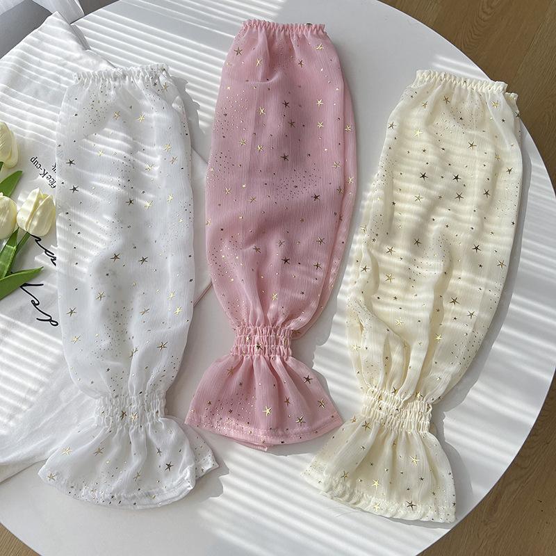 Star Chiffon Yarn Puff Ice Sleeves Daily Clothing Decor Versatile Photography Atmosphere Props Women Sun Protection Uv Arm Cover