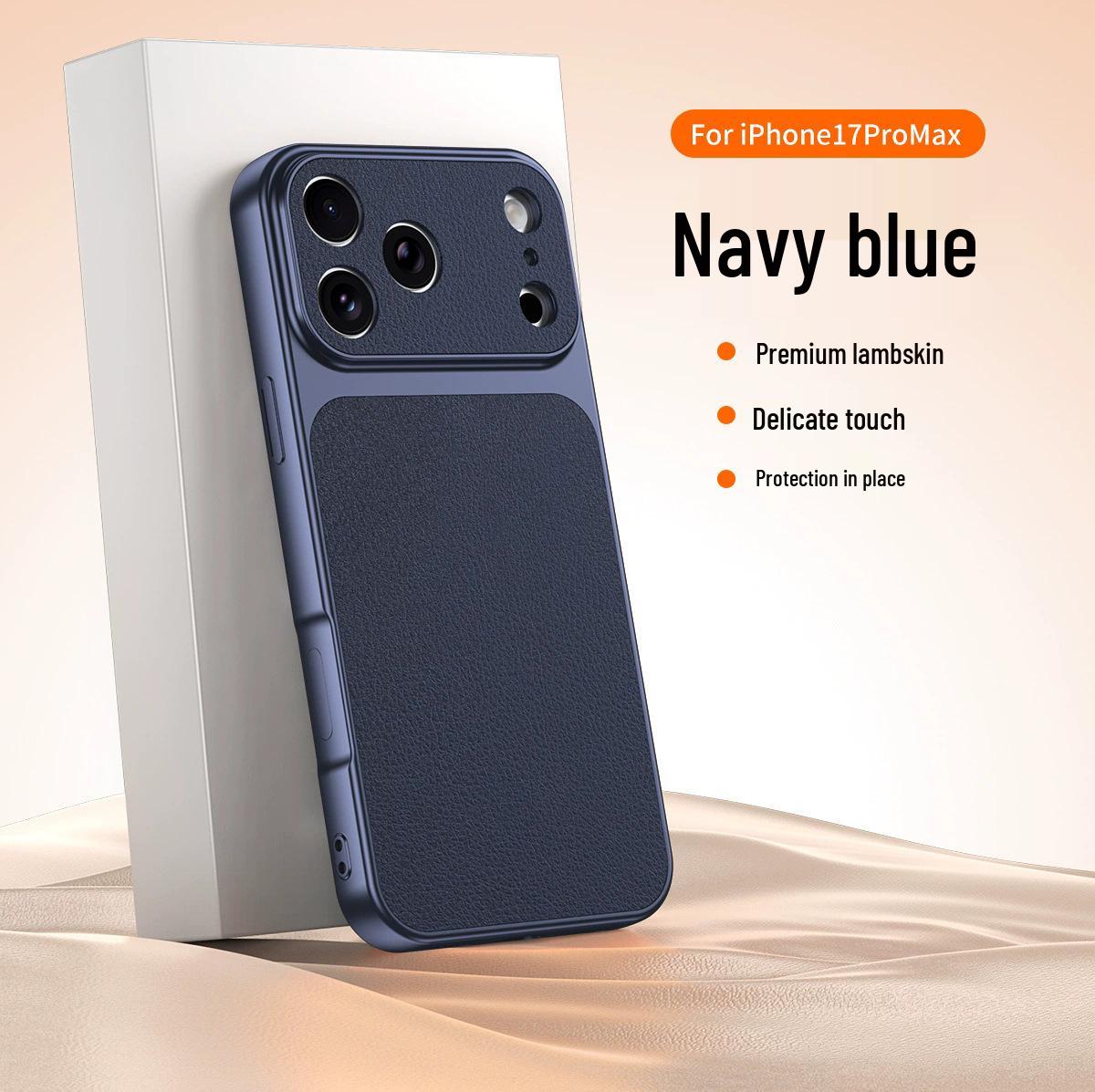 

iPhone 17 Pro Max Matte Leather Case: Full-Coverage, Transformable for iPhone 16 iPhone 16 Pro темно-синий