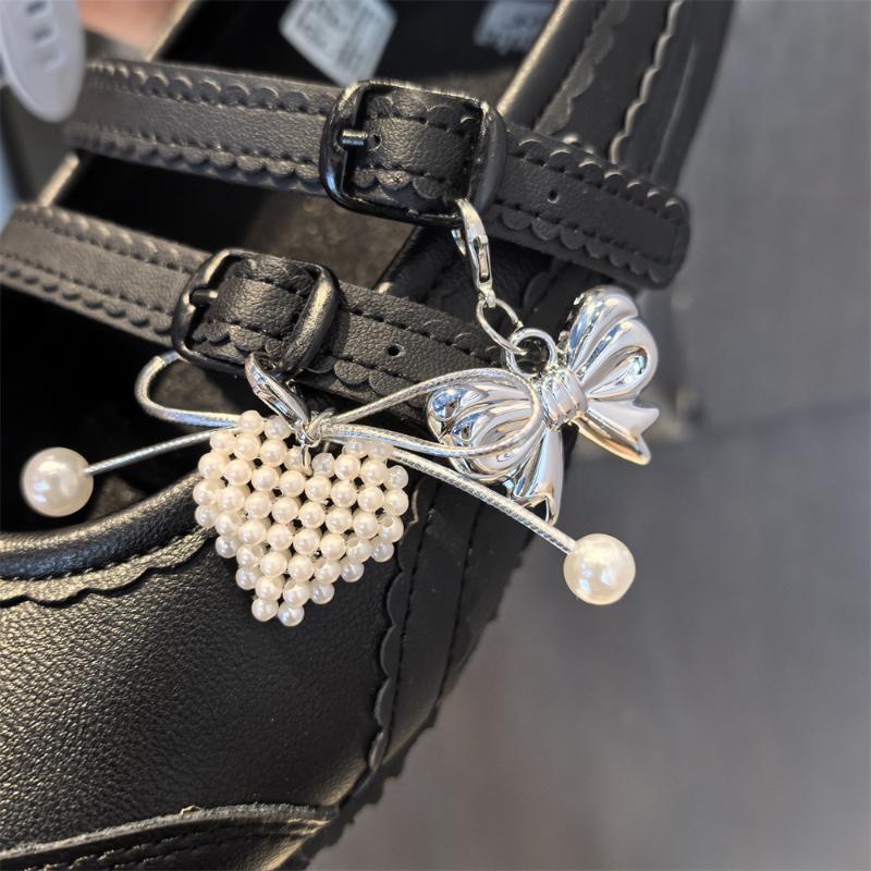 1/2Pcs  Bow Shoe Charm Buckle Shoe Accessories Diy Luxury Pearl Love Shoe Laces Charms For Sneakers Shoes Decoration