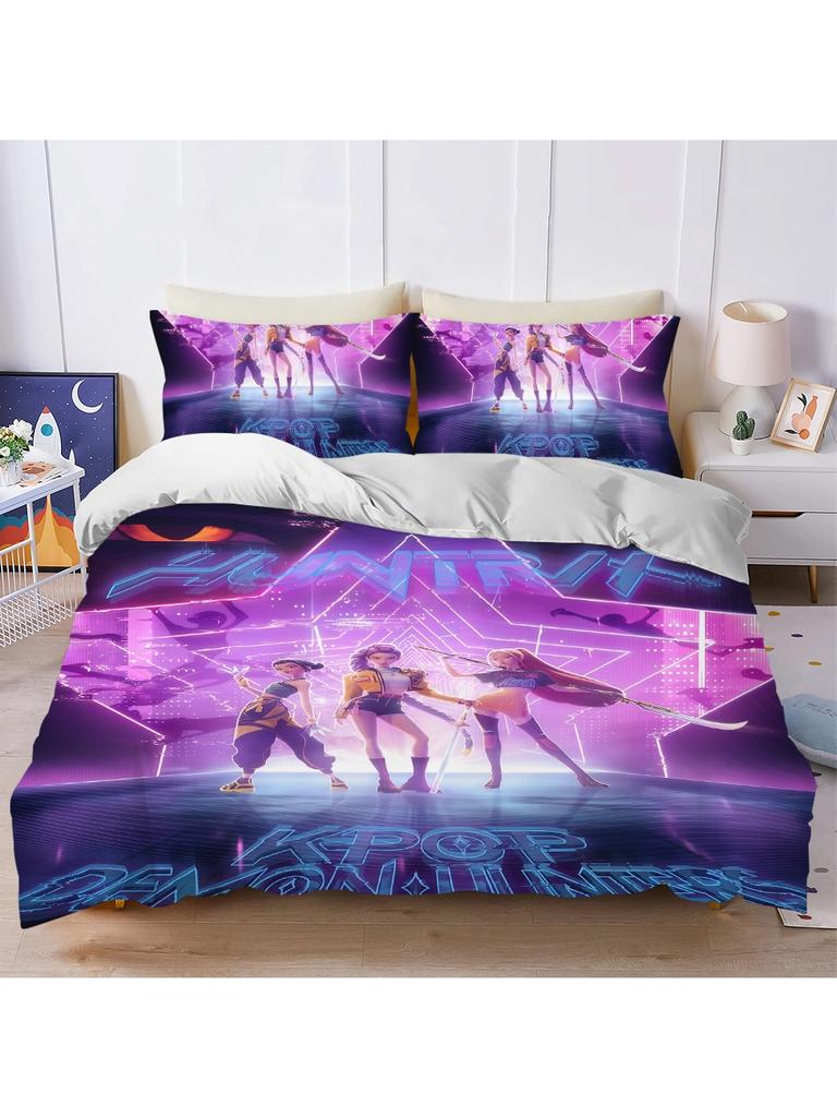 Movie D-Demon H-Hunters Duvet Cover Set Soft Wash Cotton Bed Comfortable Student Dormitory Home Girl's Gift Baby Bedding