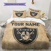Custom Name,Las Vegas Raiders Pattern Bedding Home Decoration Birthday Gift ( 1 duvet cover + 2 pillowcase, without core),fan merchandise.