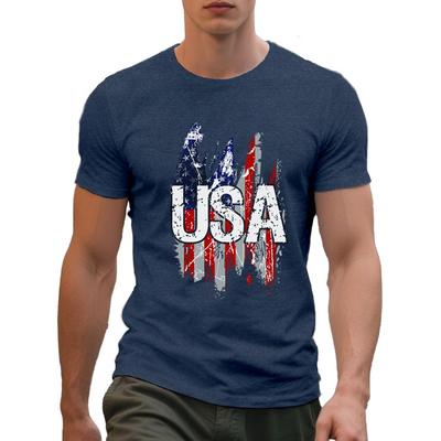 Mens USA Shirt American Flag T-Shirt 4th of July Patriotic Short Sleeve Tee