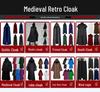 Plus Size Halloween Hooded Cloak - Medieval Renaissance Cape (5 Colors) for Cosplay and Performance