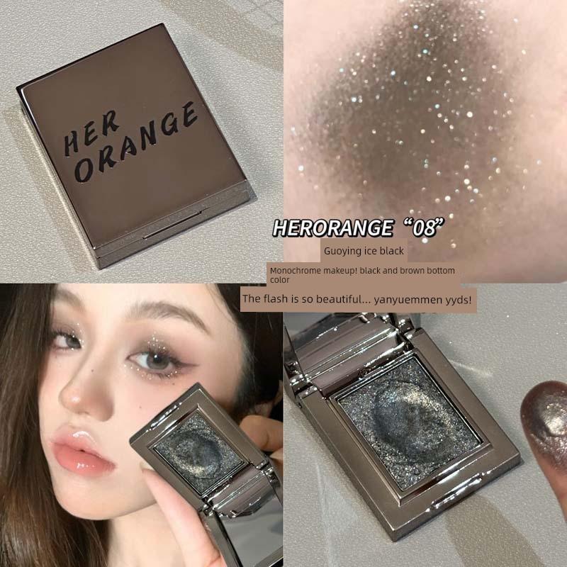 Single-Color Eyeshadow 2025 New Model Pearlescent Dazzling Chameleon Crushed Diamond Highlighter Mashed Potato Highlighter Smoky Eyeshadow Palette