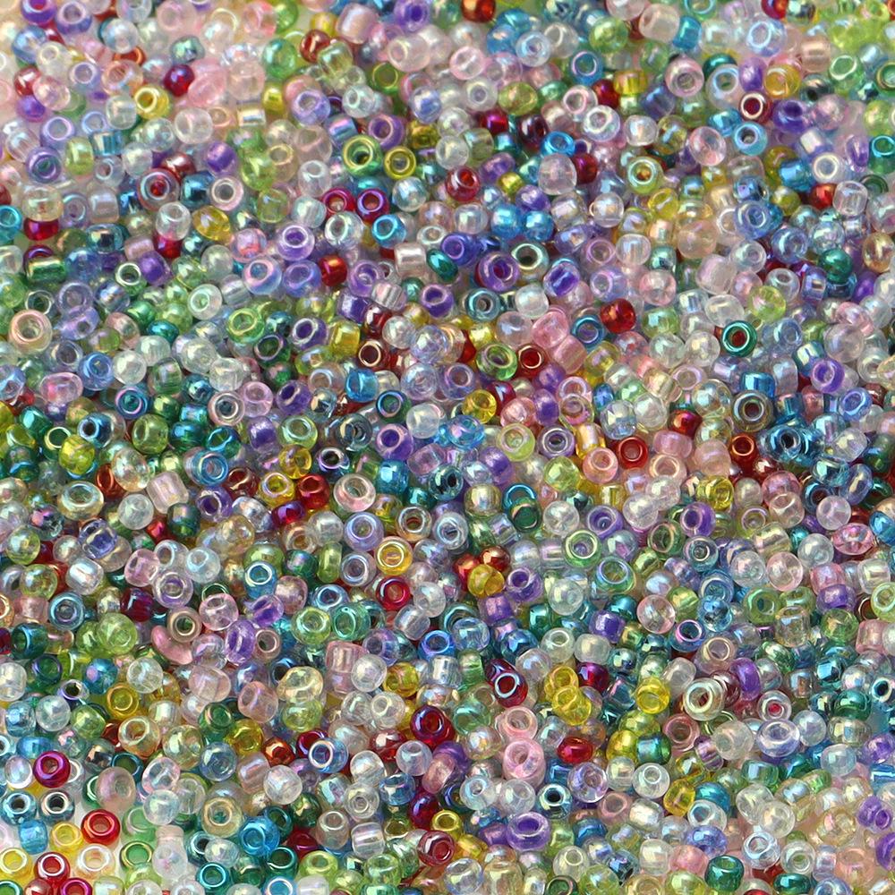 2mm Transparent Iridescent AB Glass Seed Beads for DIY Bracelets