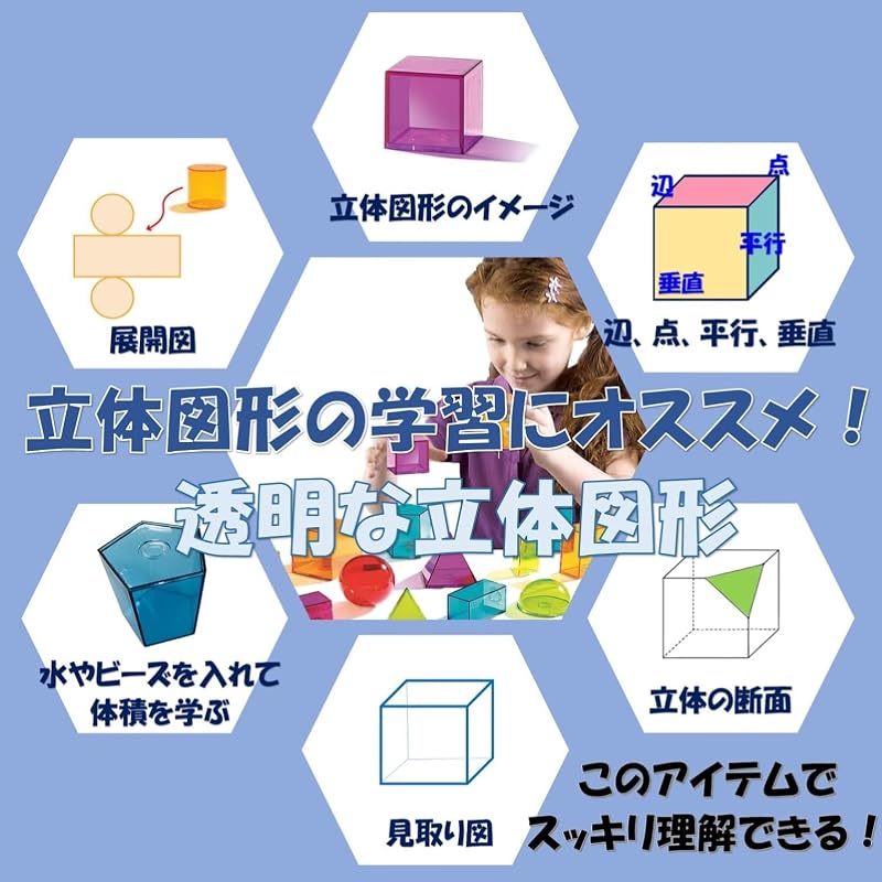 Learning Resources View-Thru(R) Geometric Solids Transparent 3D Shapes LER 4331
