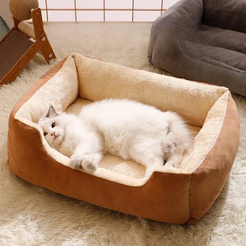 Cat Nest Four-season Universal Sleeping Mat Cat Cushion Warm Sleeping Kitten Pet Kennel Dog Bed Anti-scratch and Wear-resistant