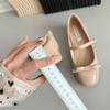 Nude Sweet Height Increase of 4 Cm Girl Age Reduction Word with Mary Jane Round Head Light Mouth Bow French Shoes