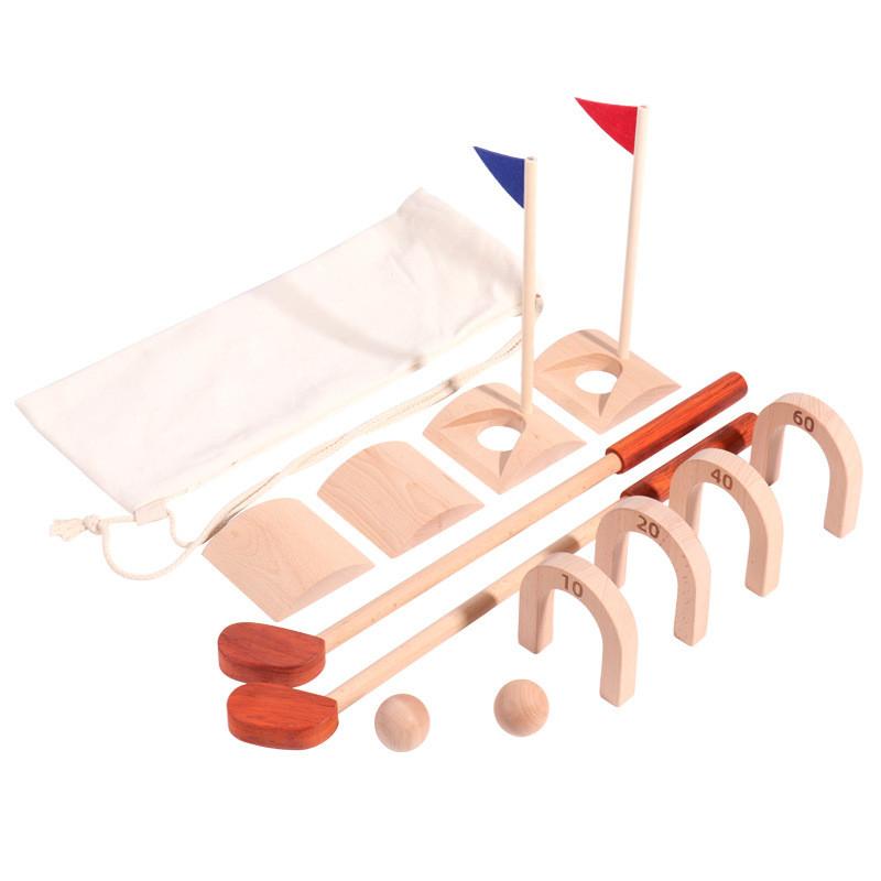Golf Toy Wooden Set Indoor Sports Equipment For Kids Parentchild Activity