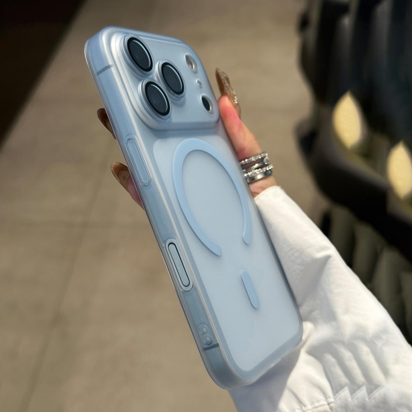 

Роскошный прозрачный тонкий чехол с поддержкой MagSafe для беспроводной зарядки для iPhone 17 Air 16 15 14 Plus 13 12 Pro Max Прозрачная матовая крышка из поликарбоната Capa iPhone 12 Pro Max