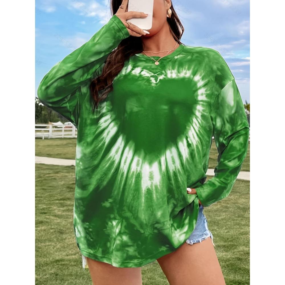 

День святого Валентина Женская футболка больших размеров с принтом для фестиваля, с длинным рукавом 5XL