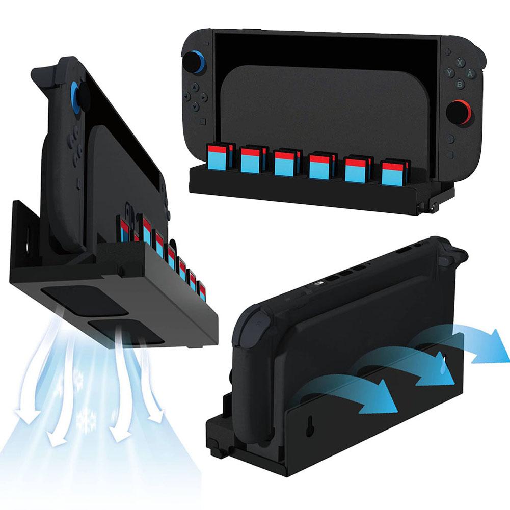 Metal Wall Bracket with Game Card Slots and Joy-Con Hanger Console Holder Stand with Controller Holder for Nintendo Switch2