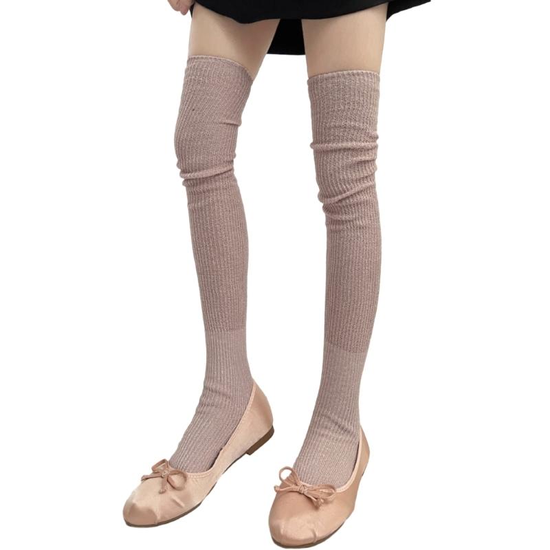 1 Pair Dress Socks Cotton Socks Princess Style Thigh High Lolitas Socks Frilly Ruffle Socks, Women Girl Over Knee Socks