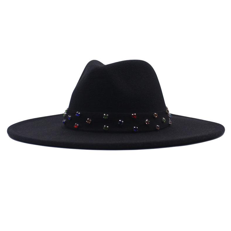 European and American New Felt Jazz Hat British Gentleman Woolen Colorful Diamond Ribbon Top Hat
