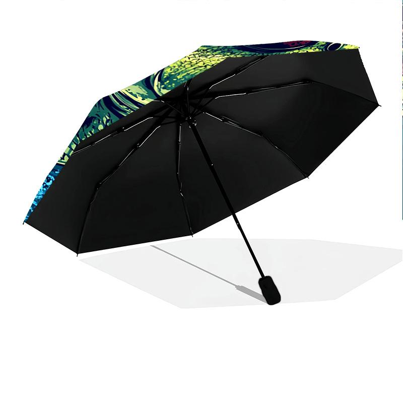 1 PC Automatic Folding Umbrella - Bass Fish Pattern, Portable & Foldable Design with 8 Ribs, Christmas Birthday Gifts