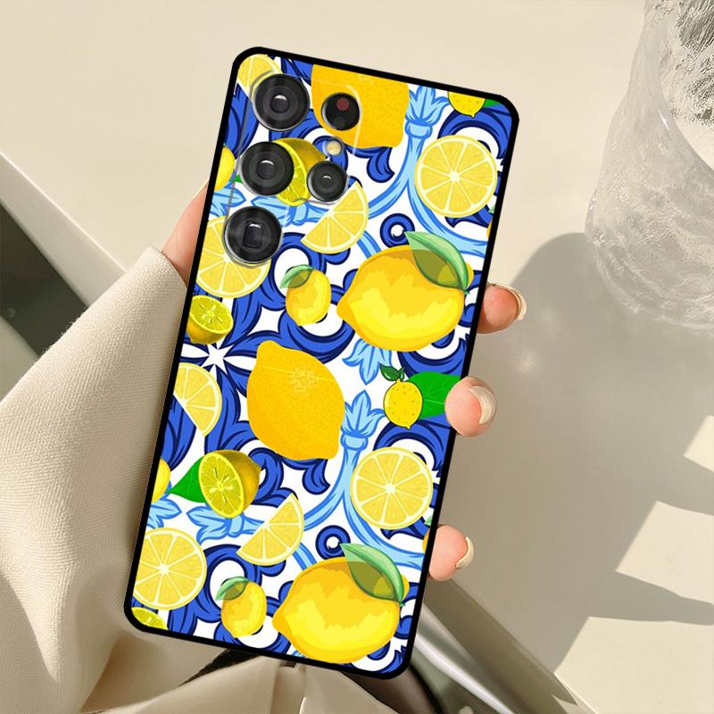 Mediterranean Lemon Case For Samsung Galaxy S25 Ultra S21 S22 S23 S24 Ultra S9 S10 Plus S20 FE S25 FE Back Cover